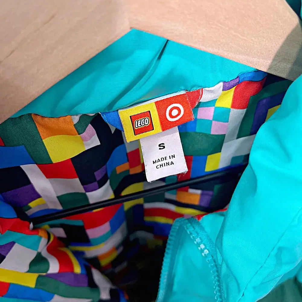 Lego x Target Puffer Jacket Green Colorblock Removable Sleeve Kids Boys Small